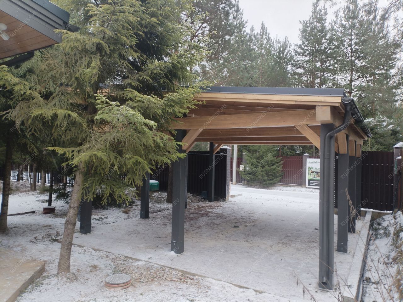 Навес односкатный для двух авто ВЕСТВУД фото 5